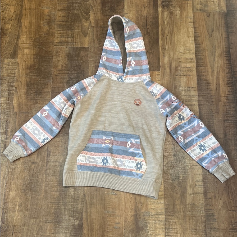Hooey Kids Jacket with Tan and Blue Pattern perfect condition